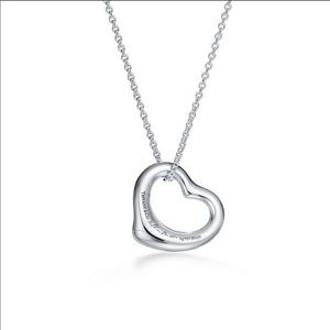 Sterling Tiffany Elsa Peretti open heart necklace